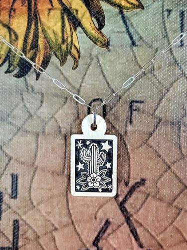 Cactus - Sterling Silver Pendant Necklace