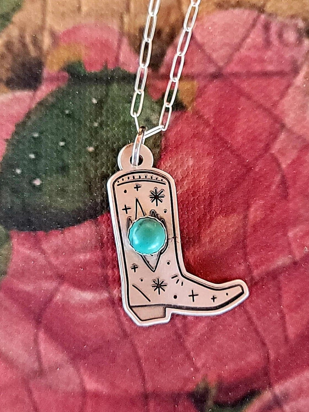 Boot Charm - Sterling Silver Pendant Necklace