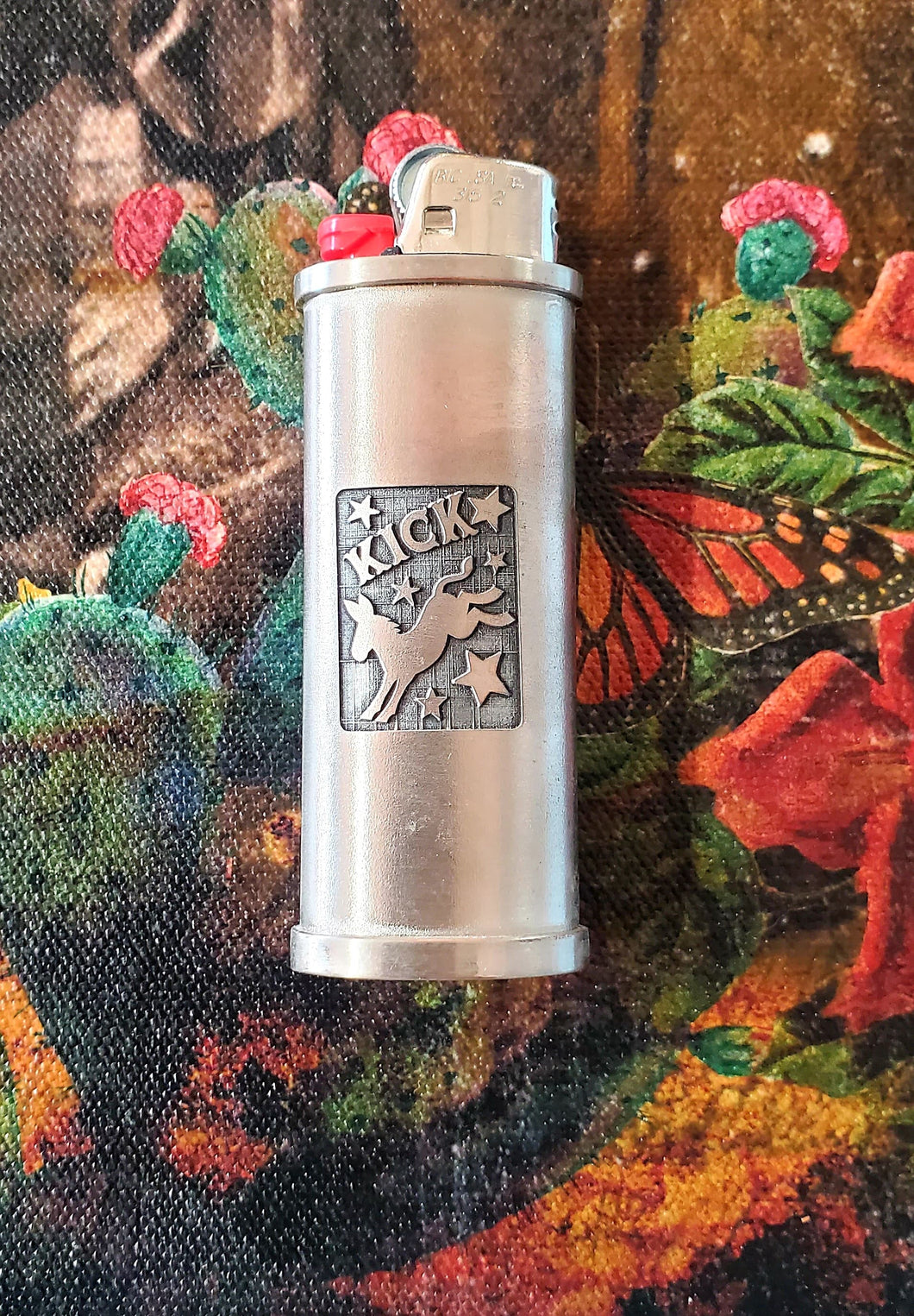 Kickass - Silver Metal Bic Lighter Case