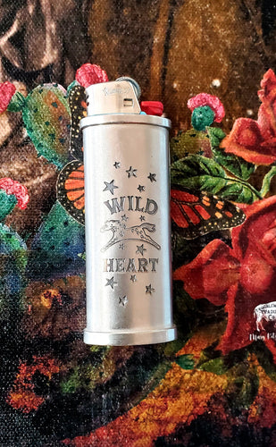 Wild Heart - Silver Metal Bic Lighter Case