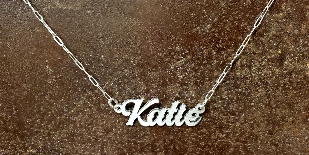 Custom Name Necklace Sterling Silver