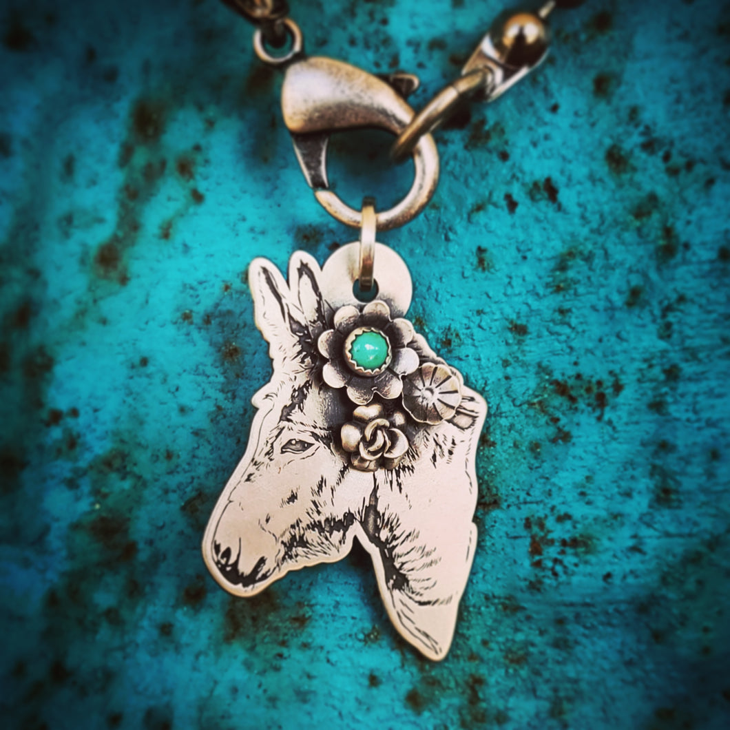Donkey Head - Sterling Pendant Necklace