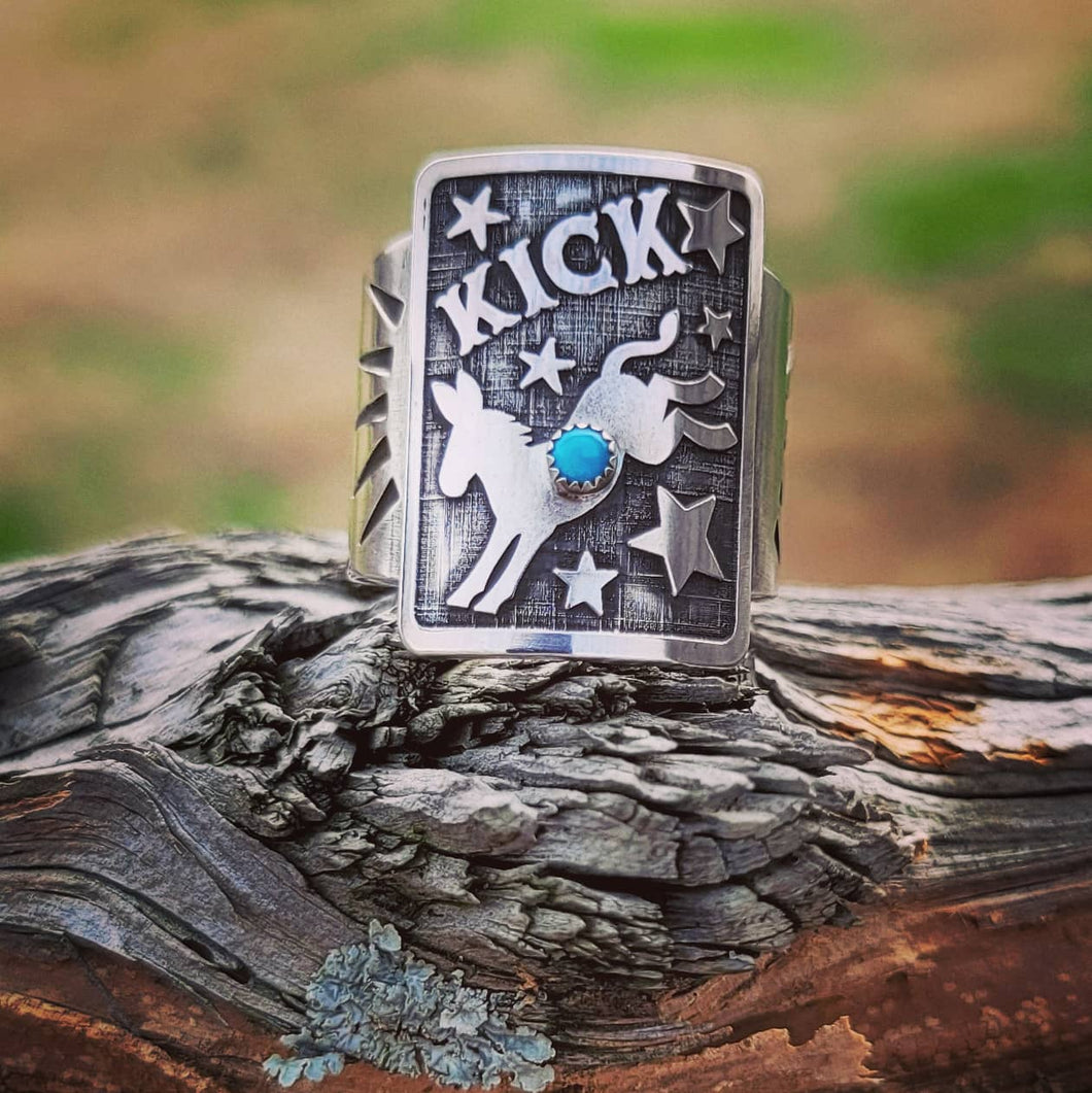 Kick Ass - Sterling Silver Signet Ring (adjustable!)