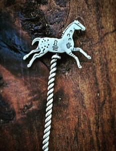 Sterling Silver Indian Pony Hat Pin/Toothpick