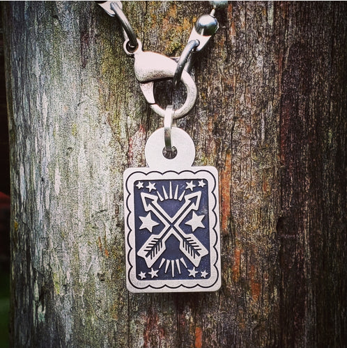 Crossed Arrows - Sterling Silver Pendant Necklace