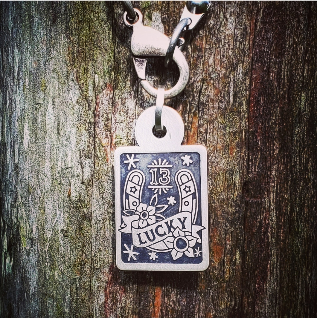 Lucky 13 - Sterling Silver Pendant Necklace