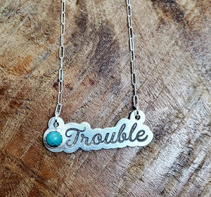 Trouble - Sterling Silver Pendant Necklace